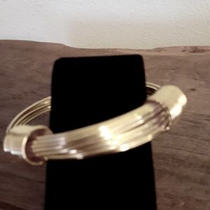 Vintage Kenneth Jay Lane gold tone bangle bracelet